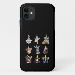 Funda Para iPhone 11 Animales del Zoológico Cumpleaños Vida Silvestre D