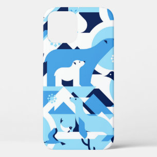 Funda Para iPhone 12 Animales en el Ártico, Polar - patrón abstracto, m
