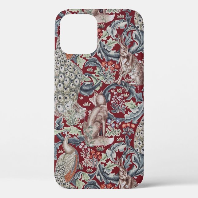 Funda De Case-Mate Para iPhone Animales forestales, William Morris (Reverso )