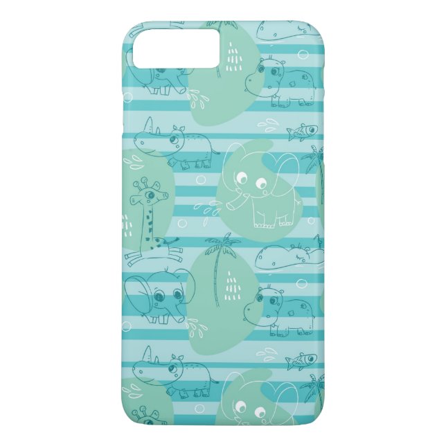 Funda De Case-Mate Para iPhone Animales lindos que juegan con agua 1 (Reverso)