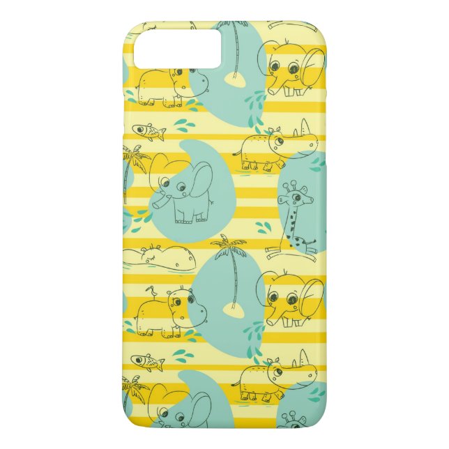 Funda De Case-Mate Para iPhone Animales lindos que juegan con agua 2 (Reverso)