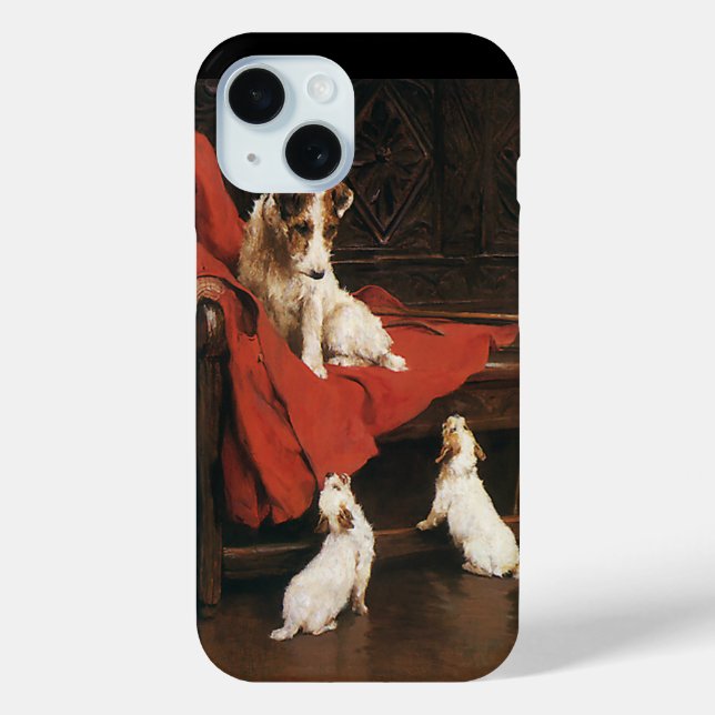 Funda De Case-Mate Para iPhone Animales Mascotas de la época, perros Jack Russel  (Reverso )