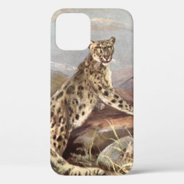 Funda Para iPhone 12 Animales Salvajes Vintage, Leopardo de las Nieves 