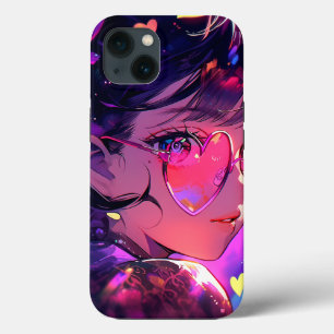 Funda Para iPhone 13 Anime Chica Hearts