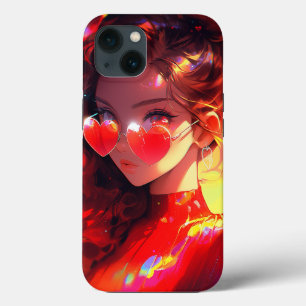 Funda Para iPhone 13 Anime Chica Hearts