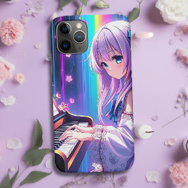 Funda Para iPhone 11 Pro Anime Chica jugando al piano