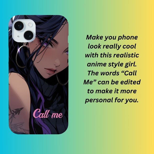 Funda De Case-Mate Para iPhone Anime chica, llámame (Subido por el creador)