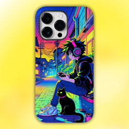 Funda Para iPhone 14 Pro Max De Case-Mate Anime Gamer con gato negro |