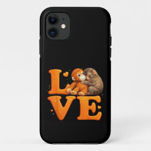 Funda Para iPhone 11 Ánimo, Mono Punch, Bebé Macaco Adorable