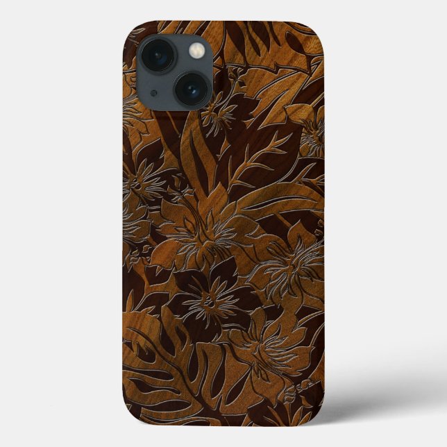 Funda De Case-Mate Para iPhone Anini Beach Faux Wood Hibiscus iPad Mini Case (Reverso)