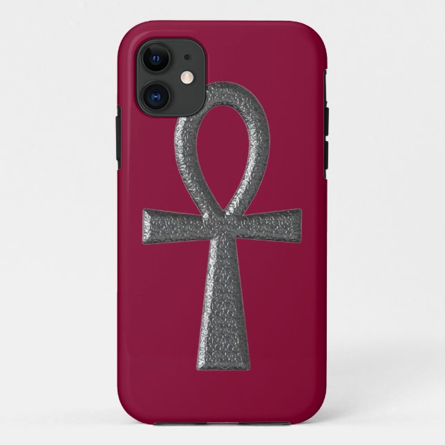 Funda De Case-Mate Para iPhone Ankh de Plata Elegante (Reverso)