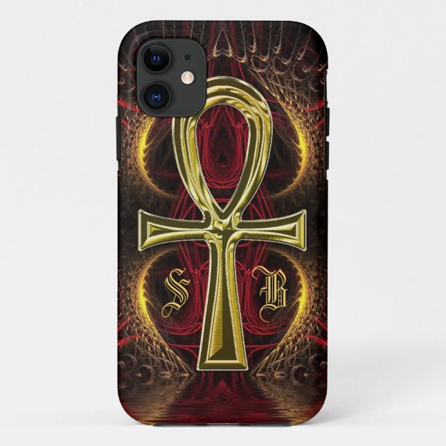 Funda De Case-Mate Para iPhone Ankh Gold Goddess Custom Name Gold Ankh (Reverso)