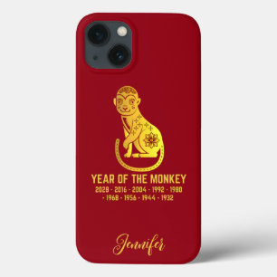 Funda Para iPhone 13 Año De Gradiente De Oro Del Mono Nombre Zodiaco Ro