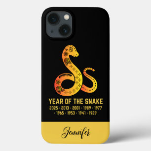 Funda Para iPhone 13 Año De Gradiente Oro De La Serpiente Nombre Zodiac