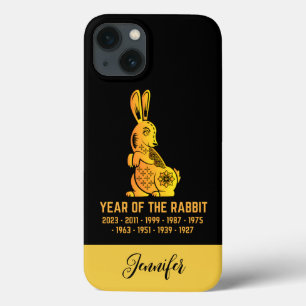 Funda Para iPhone 13 Año De Gradiente Oro Del Conejo Nombre Zodiaco Neg