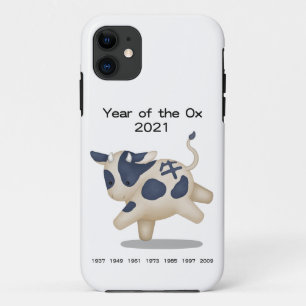 Funda Para iPhone 11 Año del Buey Animal del Zodiaco Lindo 2021
