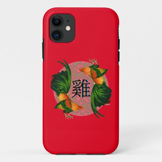 Funda De Case-Mate Para iPhone Año del Círculo de gallos (Reverso)