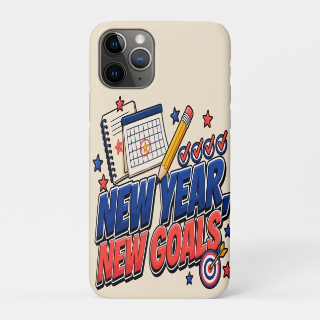 Funda De Case-Mate Para iPhone Año nuevo, nuevos objetivos (Reverso)