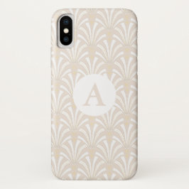 Funda Para iPhone X Años 1920 Vintage Art Deco Cream & White Fans