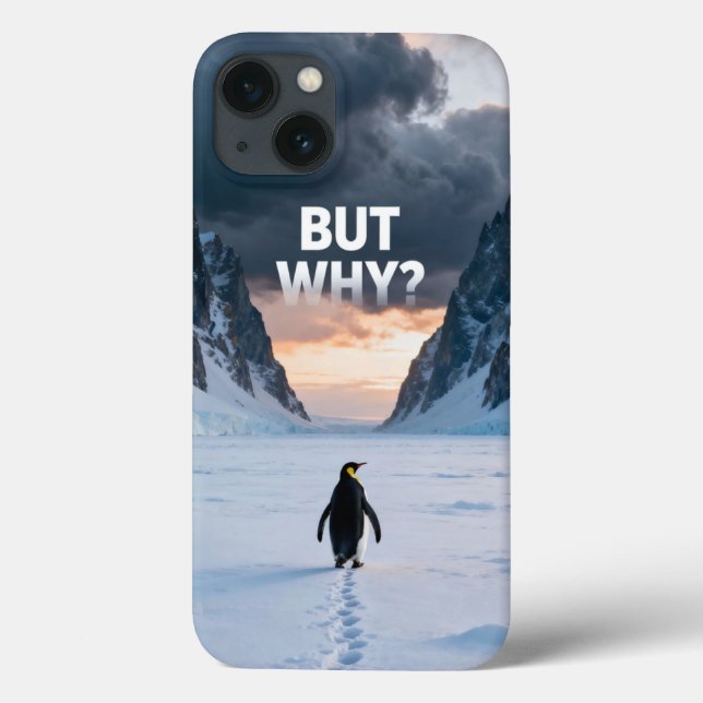 Funda De Case-Mate Para iPhone Antarctic Solitude: Penguin "But Why?" Quest Art (Reverso)