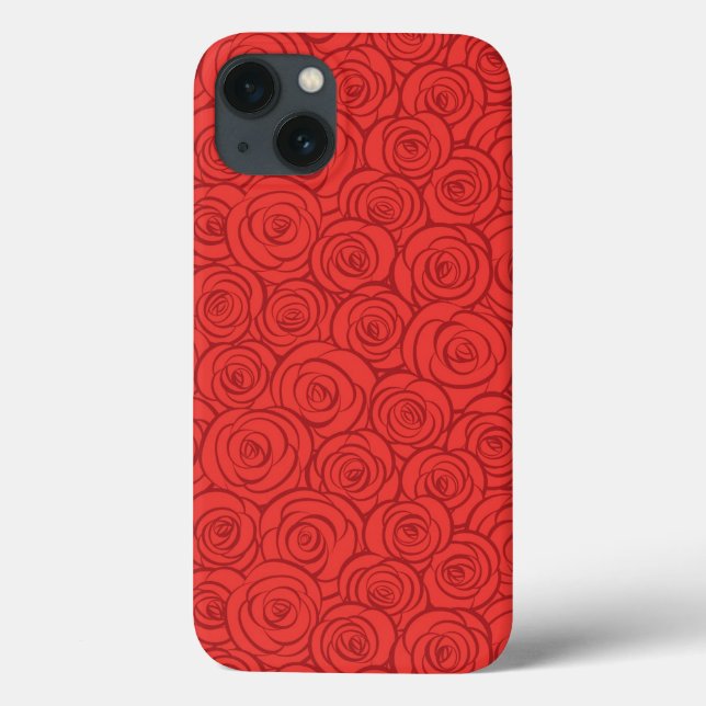 Funda De Case-Mate Para iPhone Antecedentes de las rosas rojas abstractas (Reverso)