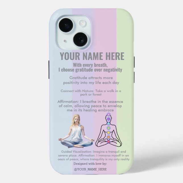 Funda De Case-Mate Para iPhone ANTI-Stress I CHOOSE GRATITUDE OVER NEGATIVITY (Reverso )