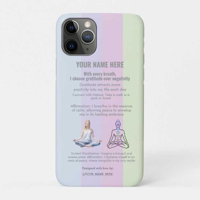 Funda De Case-Mate Para iPhone ANTI-Stress YOGA CHAKRA PEACE  I choose gratitude (Reverso)