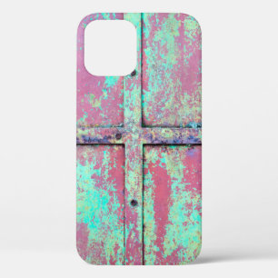 Funda Para iPhone 12 Antigua pared pintada de verde con textura oxidada