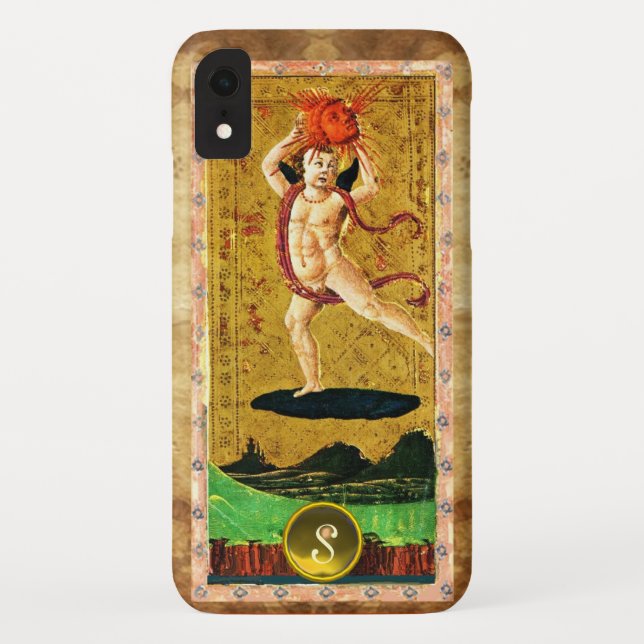Funda De Case-Mate Para iPhone ANTIGUA RENAISSANCE TAROTS 19 EL Monograma SOL Gem (Reverso)
