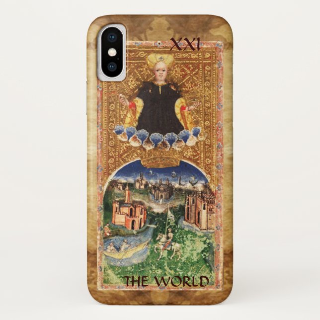 FUNDA DE Case-Mate PARA iPhone ANTIGUA RENAISSANCE TAROTS 21 / EL MUNDO (Reverso)