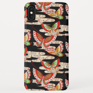 Funda Para iPhone XS Max ANTIGUAS MARIPOSAS JAPONESAS LLAMADAS Negras