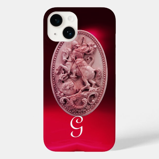 FUNDA DE Case-Mate PARA iPhone ANTIGUO CAMEO / SAINT GEORGE Y DRAGON MONOGRAM (Reverso )