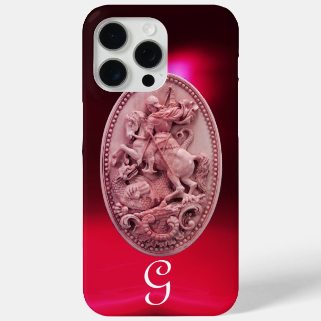 FUNDA DE Case-Mate PARA iPhone ANTIGUO CAMEO / SAINT GEORGE Y DRAGON MONOGRAM (Reverso )