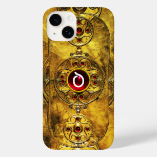 FUNDA PARA iPhone 14 DE Case-Mate ANTIGUO CÉLTICO WARRIOR SHIELD RUBY GEM MONOGRAM