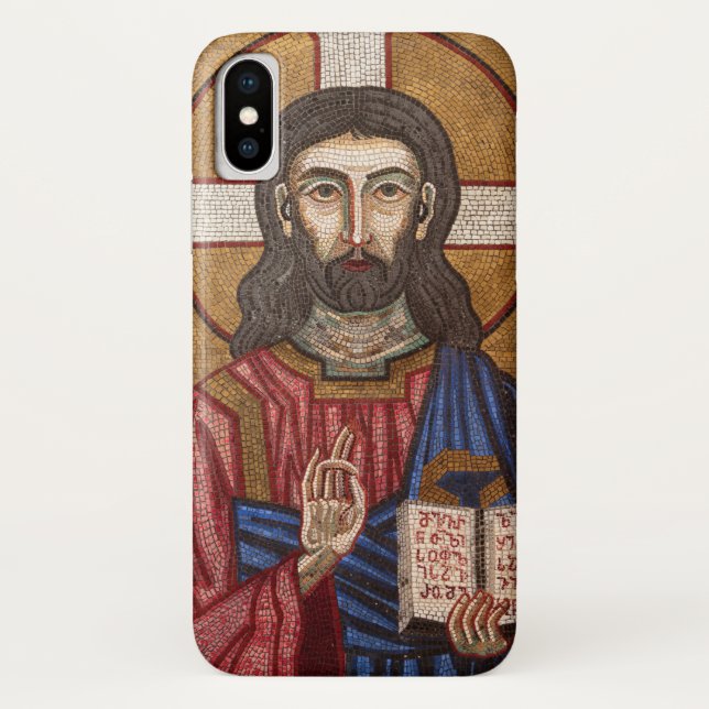 Funda De Case-Mate Para iPhone Antiguo mosaico de Jesús (Reverso)