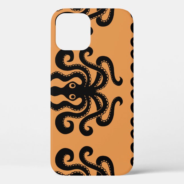 Funda De Case-Mate Para iPhone Antiguo pulpo griego, patrón de onda (Reverso )