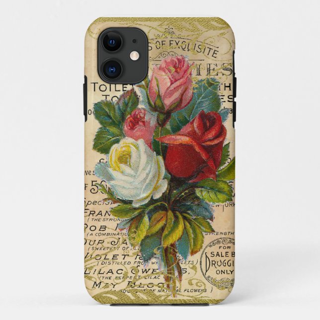 Funda De Case-Mate Para iPhone Antiguos Rosas de Francia (Reverso)