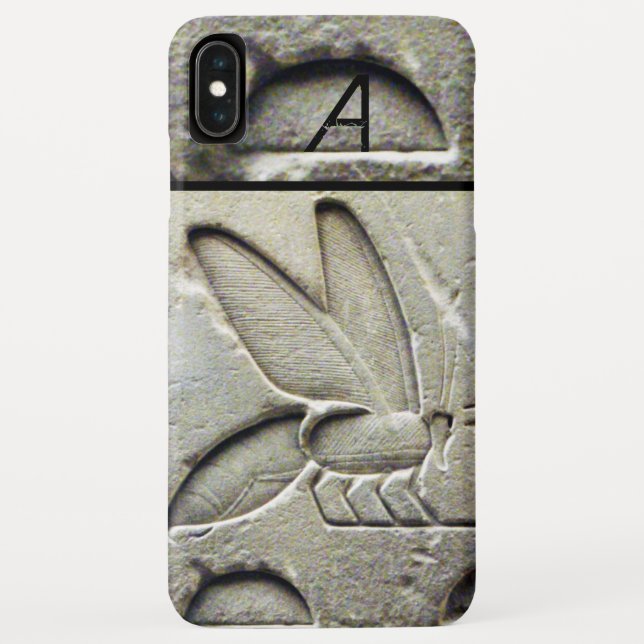 FUNDA DE Case-Mate PARA iPhone ANTIQUE EGYPTIAN HONEY BEE BEEKEEPER MONOGRAM (Reverso)