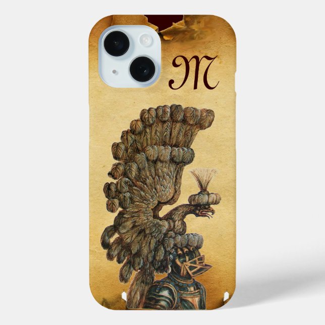 Funda De Case-Mate Para iPhone ANTIQUE KNIGHT HELMET CON EAGLE Parchment (Reverso )