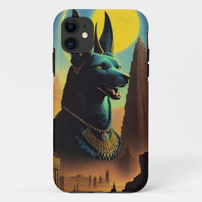 Funda De Case-Mate Para iPhone Anubis Mithología Egipcia Muerte Dios (Reverso)