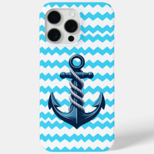 Funda Para iPhone 15 Pro Max Anuncio azul con olas azules