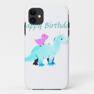 Funda Para iPhone 11 Anuncio de cumpleaños de dinosaurio con acuarela a