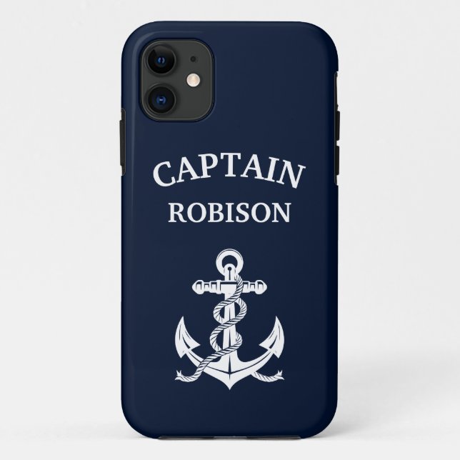Funda De Case-Mate Para iPhone Anuncio de nombre del capitán (Reverso)