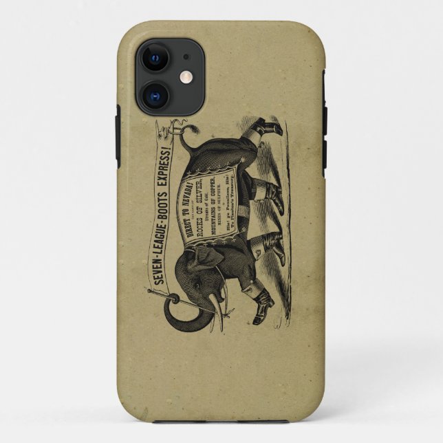 Funda De Case-Mate Para iPhone Anuncio gráfico del Victorian del elefante del (Reverso)