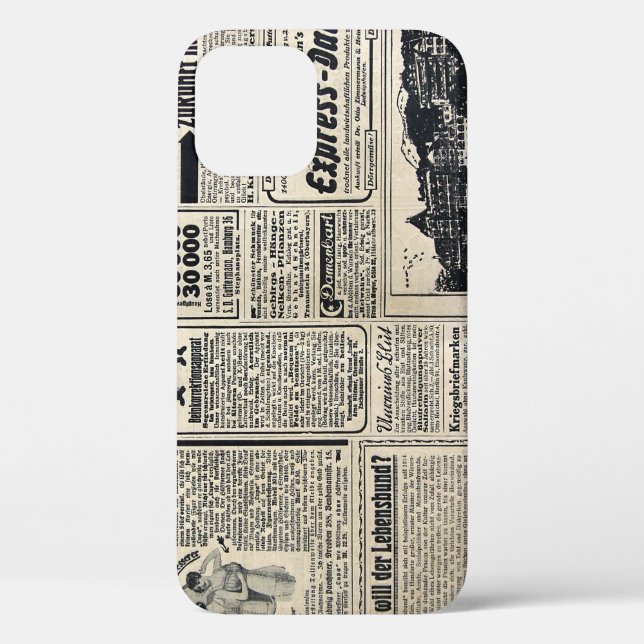 Funda De Case-Mate Para iPhone Anuncios de periódicos alemanes de 1917 (Reverso )