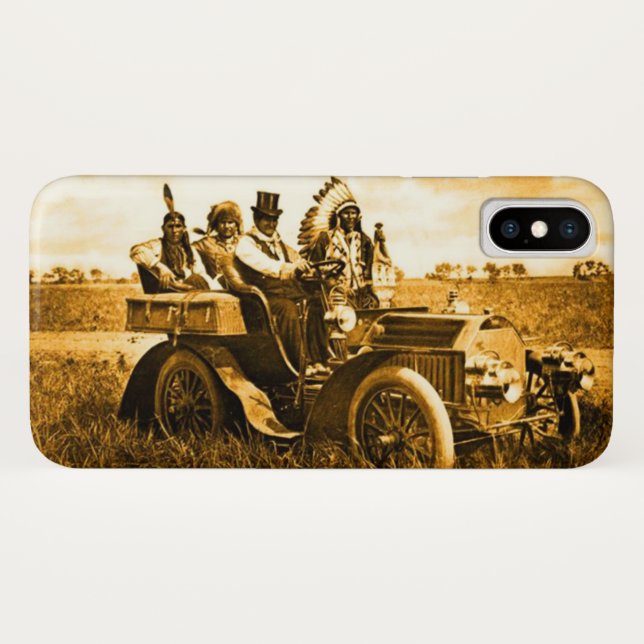 FUNDA DE Case-Mate PARA iPhone APACHES Y GERONIMO CONDUCIENDO UN AUTO MOTOR (Reverso (horizontal))