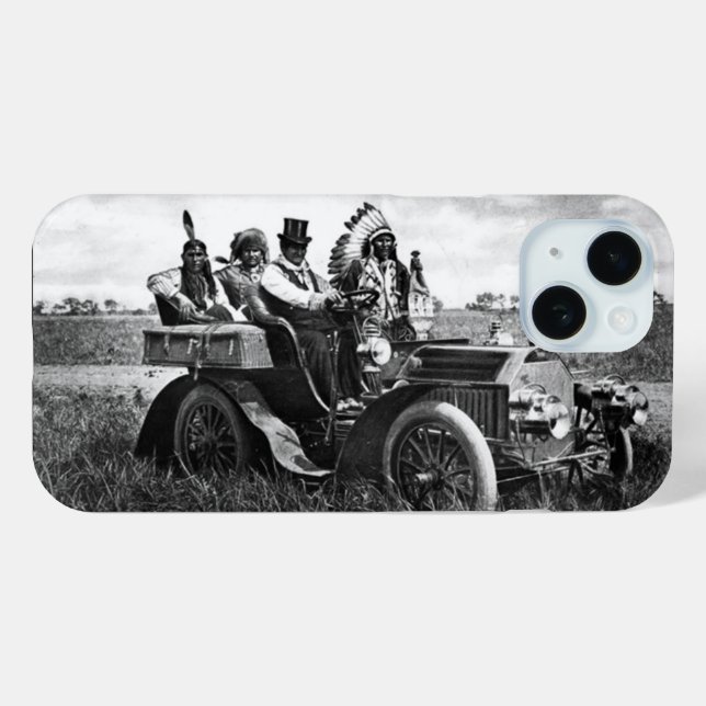 FUNDA DE Case-Mate PARA iPhone APACHES Y GERONIMO CONDUCIENDO UN AUTOMÓVIL (Reverso (Horizontal) )