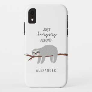 Funda Para iPhone XR Apenas colgando alrededor de pereza brillante del