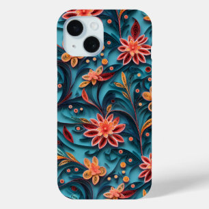 Funda Para iPhone 15 Apenas hay un patrón de papel floral sin soldadura