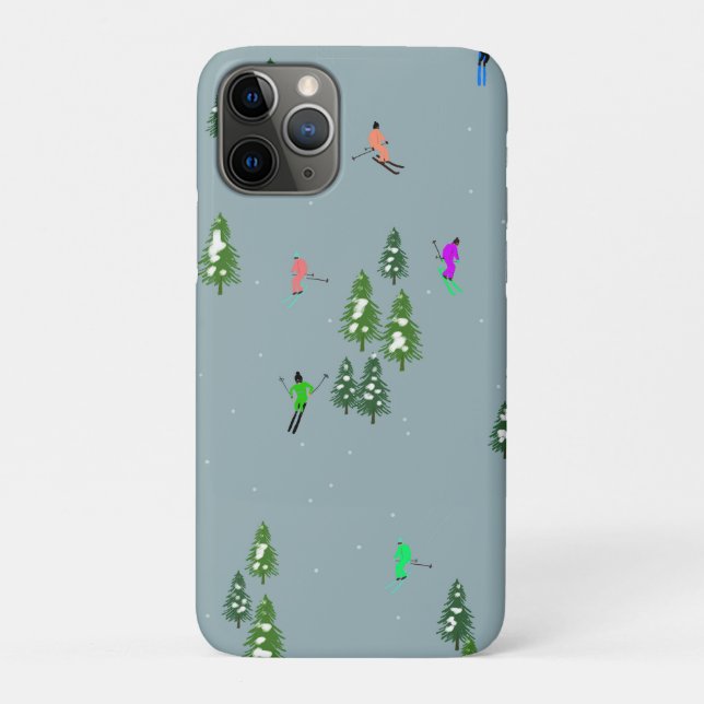 Funda De Case-Mate Para iPhone Apertura de esquí Navidades Esquiadores de vacacio (Reverso)